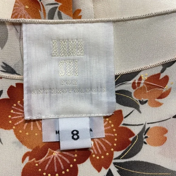 Anthropologie Anna Sui Jonquil Sky Floral Silk Dress 8 - Picture 7 of 8